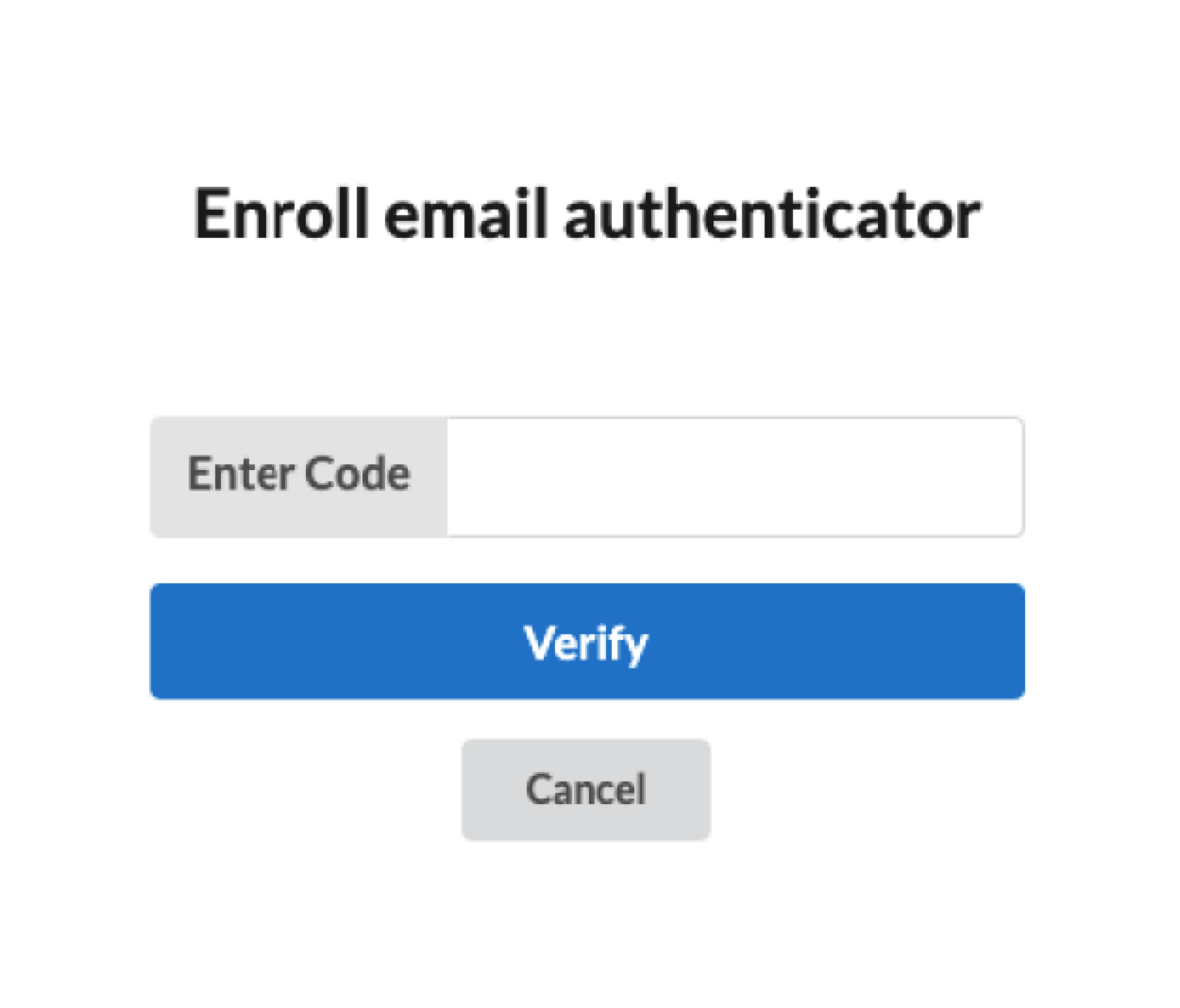 Screenshot of enroll OTP